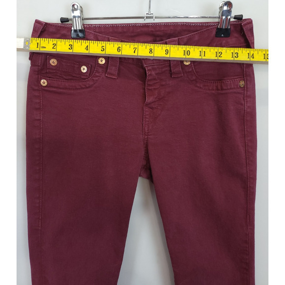 True Religion‎ Jeans Women 27 Burgundy Hi Rise Legging Stretch Skinny USA Made - Picture 7 of 14